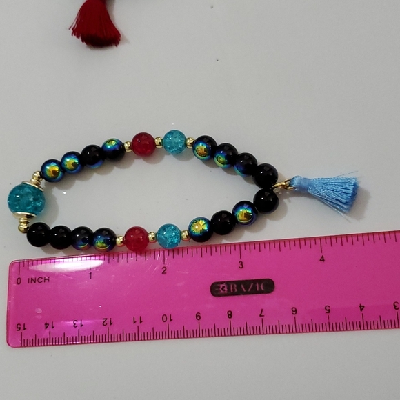 Tassel Charm Multicolor BEADED  Bracelet - Picture 5 of 5